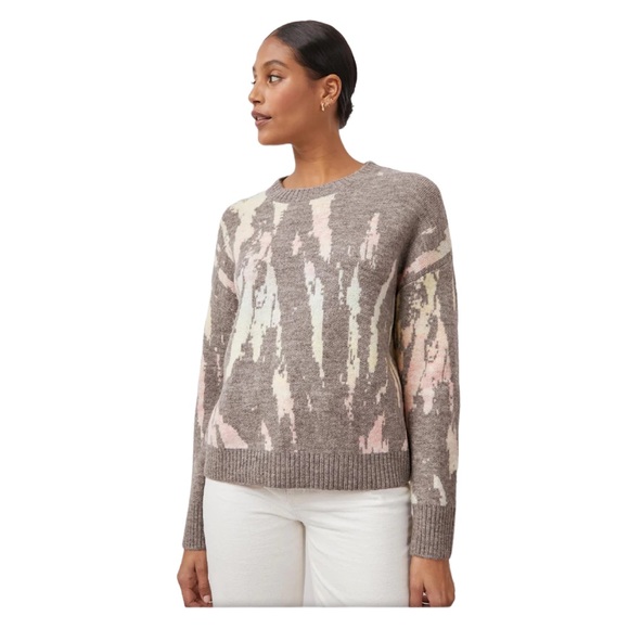 Rails Virgo Womens Crewneck Cozy Sweater Small Gray Tie Dye Long Sleeve - Picture 1 of 10